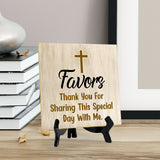 Favors Thank You For Sharing This Special Day With Me. 5"x 5" Square Table Sign With Acrylic Easel | Religious Home & Office Decor