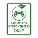 Portrait Round Plus Parking For Hybrid Vehicles Only Door or Wall Sign | Electric Vehicle Charging Station | Parking