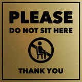 Signs ByLITA Square Please Do Not Sit Here Thank You Door or Wall Sign | Public Signage