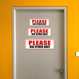 Standard Plus Please Use Other Gate Wall or Door Sign | Office Public Signage