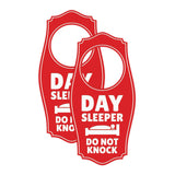 Day Sleeper Do Not Knock Door Hanger | House or Business Door Sign