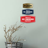 Signs ByLITA Fancy This is a No Smoking Property Durable ABS Plastic Laser Engraved Easy Installation Elegant Design Wall or Door Sign