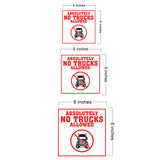 Square Plus Absolutely No Trucks Allowed Wall or Door Sign | Health & Safety Warehouse Business Signage