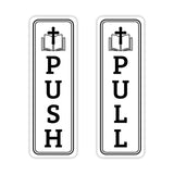 Signs ByLITA Vertical Push and Pull Door Signs (Bible and Cross) Door Sign