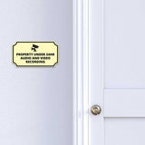 Notched Standard Property Under 24hr Audio and Video Recording (Camera Right) Wall or Door Sign | Warning/Safety/Precaution