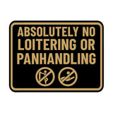 Signs ByLITA Classic Framed Absolutely No Loitering or Panhandling Wall or Door Sign