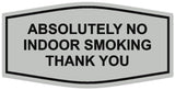 Signs ByLITA Fancy Absolutely No Indoor Smoking Thank you Sign | Legible Lettering | Easy No-Tool Installation | Powerful Foam Tape