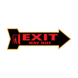 Arrow Shape Exit Way Out 12x4" Wall or Door Sign | Public Signage
