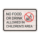 Classic Framed Plus No Food or Drink Allowed In Children’s Area Door or Wall Sign | Children's Warning and Safety Signs