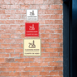 Signs ByLITA Square Cleaning Room Wall or Door Sign | Spanish Bilingual Business And Office Signs