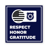 Square Plus Respect Honor Gratitude Wall or Door Sign | Police First Responders Appreciation Signage