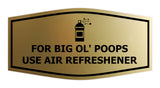 Signs ByLITA Fancy For Big Ol' Poops Use Air Refreshener Funny Office Wall or Door Sign