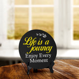 Life Is A Journey Enjoy Every Moment Circle Table Sign with Acrylic Stand (5x5") | Religious Home Décor