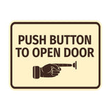 Classic Framed Push Button to Open Door Wall or Door Sign