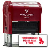 Vivid Stamp Your helping hand has been a real blessing Self-Inking Rubber Stamps