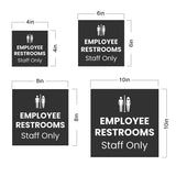Square Plus Employee Restrooms Staff Only Wall or Door Sign | General Restroom Information