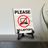 Remote Working Rules Sign|Café or Restaurant Co-Working Etiquette Table Sign with Acrylic Stand (6x8“)
