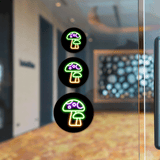 Circle Plus Mushroom Neon Graphic Style Wall or Door Sign | Live Streamer Gaming Themed Decoration