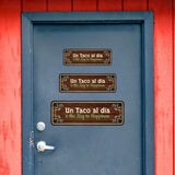 Standard Plus Un Taco al dia is the Key to Happiness Door or Wall Sign | Funny Spanish Signs For Stores & Businesses