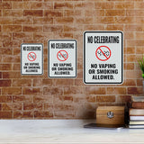 Portrait Round Plus No Celebrating No Vaping Or Smoking Allowed. Wall or Door Sign | Funny Office Décor