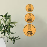 Circle Plus Dance studio Wall or Door Sign | Easy Installation | Business & Studio Signage