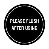 Circle Please Flush After Using Wall or Door Sign