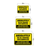 Classic Framed Plus Absolutely No Oil Dumping Into Dumpster See Office For Proper Disposal Wall or Door Sign | No Littering Sign