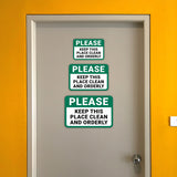 Classic Framed Plus Please Keep This Place Clean And Orderly Door or Wall Sign | Health & Safety Signage