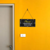 Please Turn Heating Off When Leaving 5x10 Hanging Plus Wall or Door Sign | Home & Office Decor