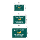 Classic Framed Plus Quiet Please! Interviewing in Progress Wall or Door Sign | Friendly Home & Office Signage