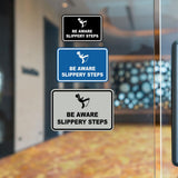 Signs ByLITA Classic Framed Be Aware Slippery Steps Durable Sign | Easy Installation | Elegant Design Wall or Door Sign