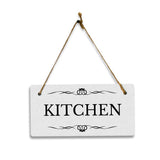 Kitchen 5x10 Hanging Plus Wall or Door Sign | Rustic Twine | Range of Vibrant Decor Styles | Room Signs For Home and Business