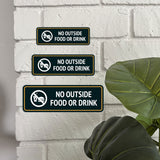 Standard Plus No Outside Food Or Drink Wall or Door Sign | Public Spaces Signage