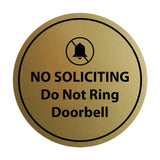 Circle No Soliciting Do Not Ring Doorbell Wall or Door Sign