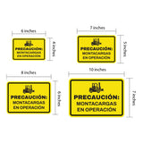 Classic Framed Plus Precaución: Montacargas en Operación — Wall or Door Sign | Spanish construction & safety - Sign