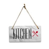 Kitchen 5x10 Hanging Plus Wall or Door Sign | Rustic Twine | Range of Vibrant Decor Styles | Room Signs For Home and Business