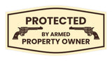 Fancy Protected by Armed Property Owner .45 Wall or Door Sign
