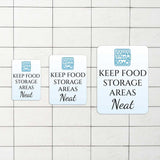 Portrait Round Plus Keep Food Storage Areas Neat Wall or Door Sign | Hygiene and Safety