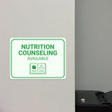 Classic Framed Plus Nutrition Counseling Available Door or Wall Sign | Hygiene and Safety Signage