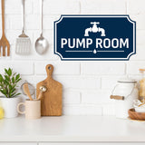 Notched Standard Pump Room Wall or Door Sign | Fire/Emergency/Electrical/Security Safety Signs