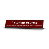Church Leader Role and Titles 2 x 10" Desk Sign with Aluminium Frame