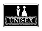 Signs ByLITA Classic Framed Unisex Vintage Bathroom Wall or Door Sign
