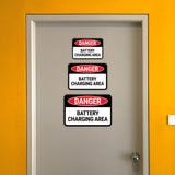 Classic Framed Plus Danger Battery Charging Area Door or Wall Sign | Health & Safety Signage