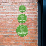 Circle Plus Trash Only Wall or Door Sign | Easy Installation | Business & Studio Signage