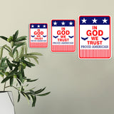 Portrait Round Plus In God We Trust Door or Wall Sign | Easy Installation | Patriotic Stars and Stripes USA Pride Sign