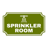 Notched Standard Sprinkler Room Wall or Door Sign | Facilities and Rooms Sign