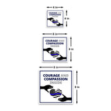 Square Plus Courage and Compassion Inside Wall or Door Sign | Police First Responders Appreciation Signage