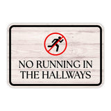 Classic Framed Plus No Running In the Hallways Door or Wall Sign | Children's Warning and Safety Signs