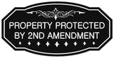 Signs ByLITA Victorian Property Protected By 2nd Amendment Sign - Easy Installation | Durable Wall or Door Sign