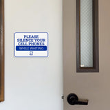 Classic Framed Plus Please Silence Your Cell Phones While Waiting Door or Wall Sign | Medical Facility Greeting & Reception